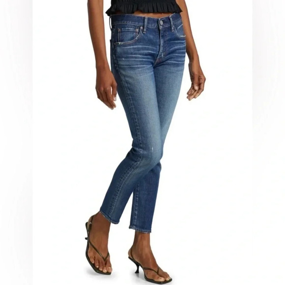 MOUSSY VINTAGE Elgin Distressed Stretch Skinny Ankle Jeans Blue Wash Size 26 - Picture 2 of 13